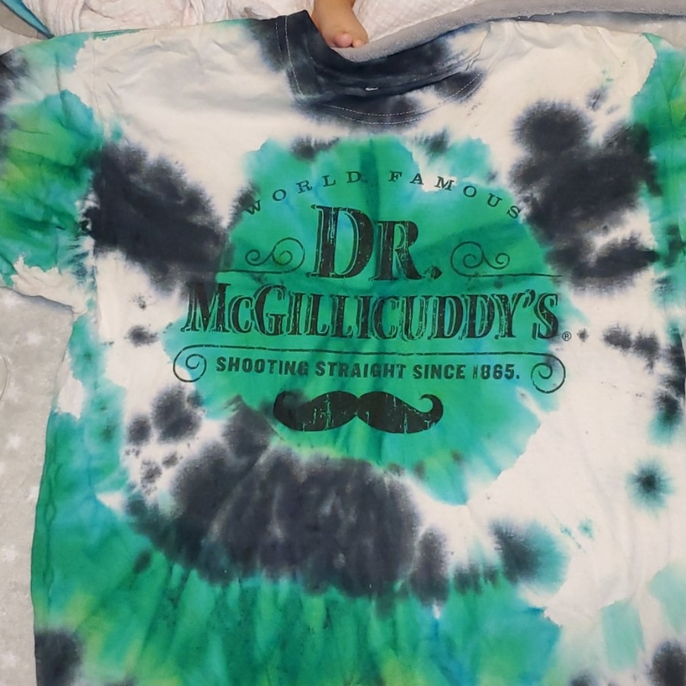 Tie dyed Dr. McGillicuddys tshirt